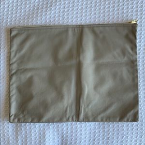 American apparel leather clutch taupe large